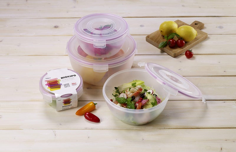 Komax Biokips Mixing Bowls with Lids Set â€“ Multi-Use, Stackable Airtight Food Storage Containers â€“ BPA-Free Salad Bowls with Lids â€“ Microwave & Dishwasher Safe Meal Prep Container Set of 4 - Image 5
